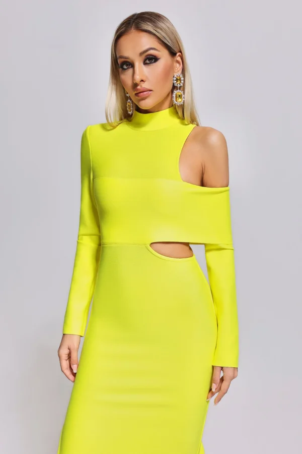 Zalca Cutout Maxi Bandage Dress – Yellow - Image 3