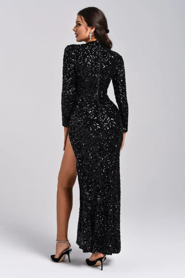 Rebeka Sequin Slit Maxi Dress - Image 5