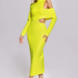 Zalca Cutout Maxi Bandage Dress – Yellow