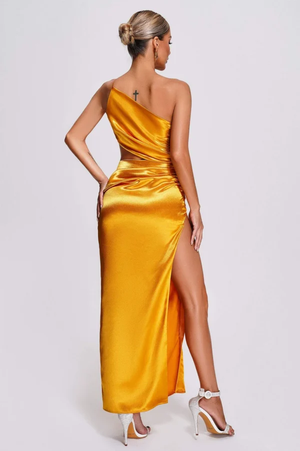 Euen One Shoulder Satin Maxi Dress - Image 3
