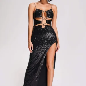 Lyall Sequin Slit Maxi Dress