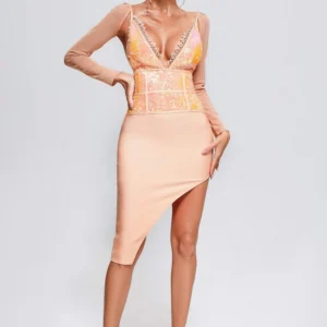 Deilyuh Sequin Midi Bandage Dress
