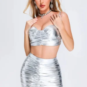 Talaiah Silver Ruched Set