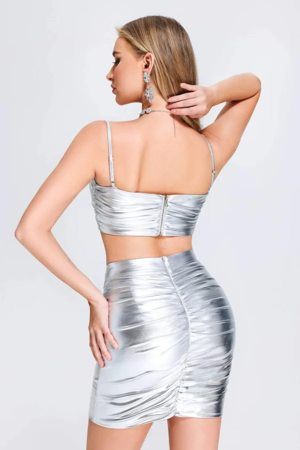 Talaiah Silver Ruched Set - Image 2