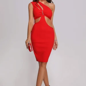 Lalie One Shoulder Midi Bandage Dress