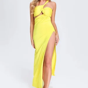 Viha One shoulder Slit Maxi Dress